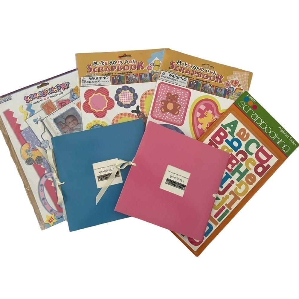 Scrapbook Supplies Bundle 2 Albums Kits Stickers Embellishments